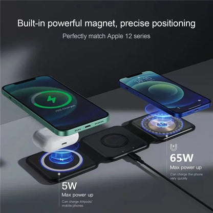 3 in 1 Foldable Wireless Charger – Magsafe Fast Wireless Charging Pad