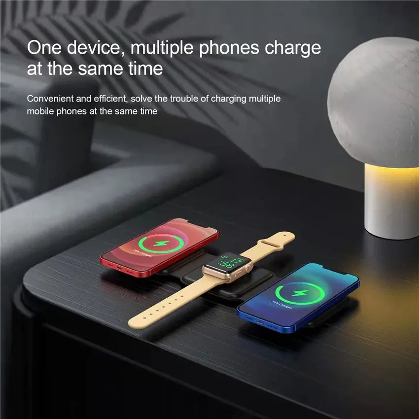 3 in 1 Foldable Wireless Charger – Magsafe Fast Wireless Charging Pad